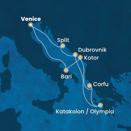 Krstarenje istočnim Mediteranom brodom Costa Deliziosa - 2026.